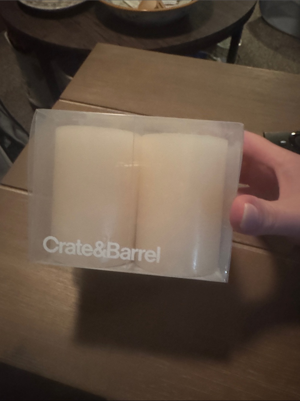 Crate&Barrel set of 4 2x3 inch Pillar Candles - NWT
